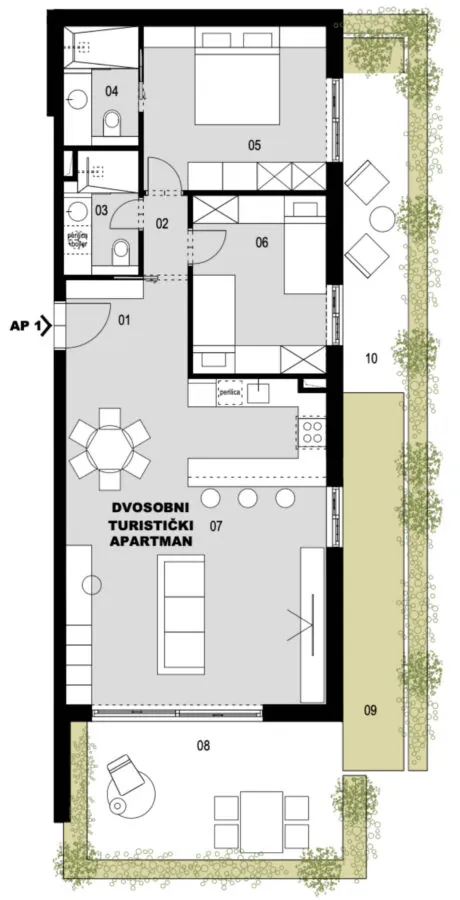 Apartman 1 – prizemlje - Terase Podstrana 