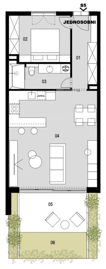 Stan 5 – prizemlje - Terase Podstrana 