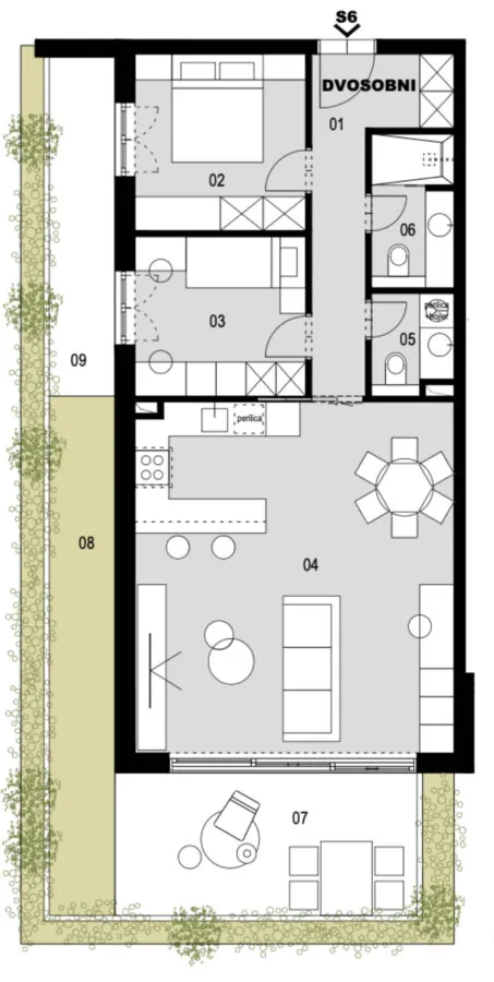 Stan 6 – prizemlje - Terase Podstrana 