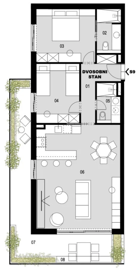 Stan 9 – 1. kat - Terase Podstrana 